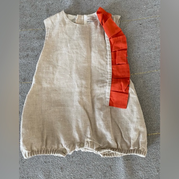 Linen Romper with button closure & zippered back - Picture 1 of 4